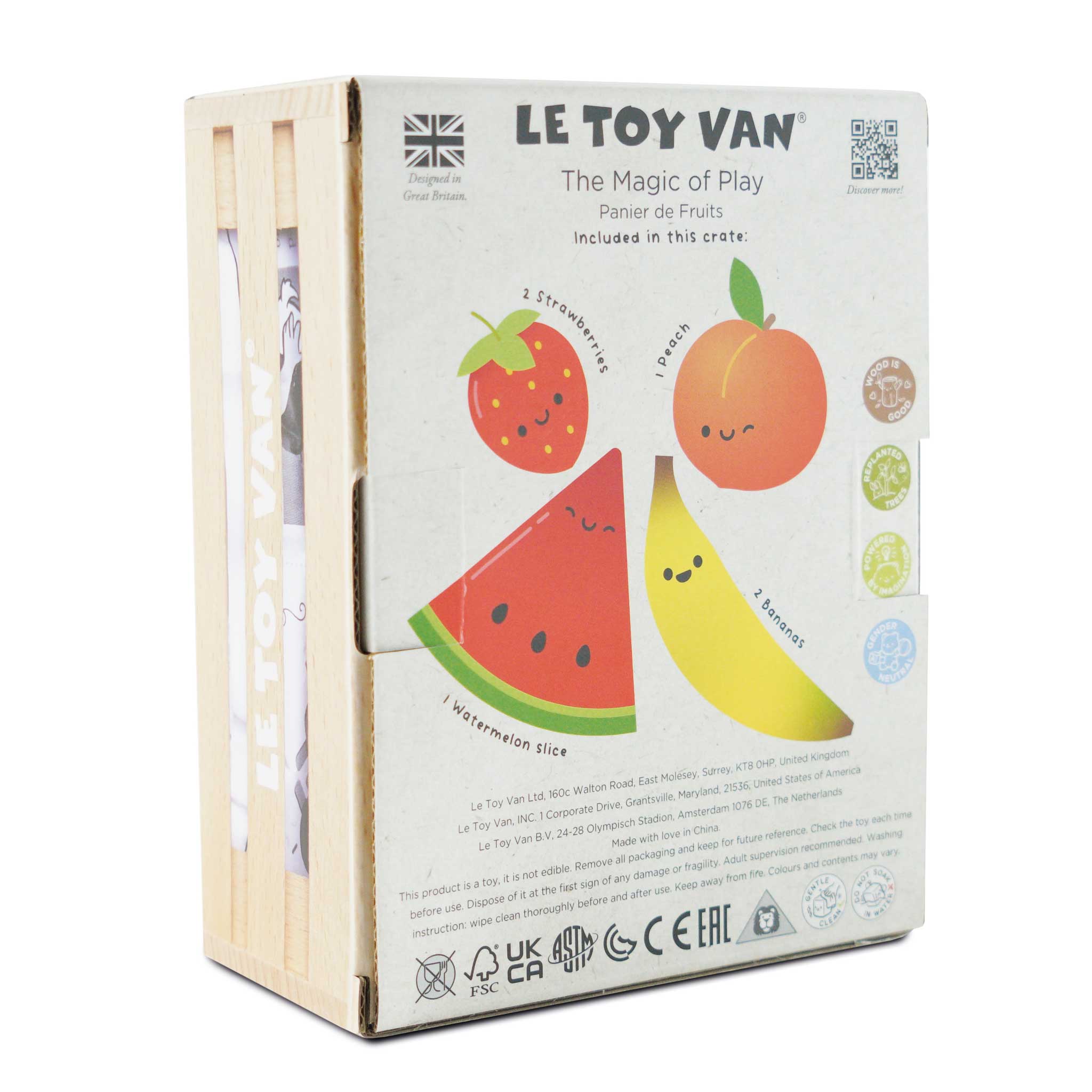 Lădiță cu fructe din lemn, set 5 piese – Le Toy Van